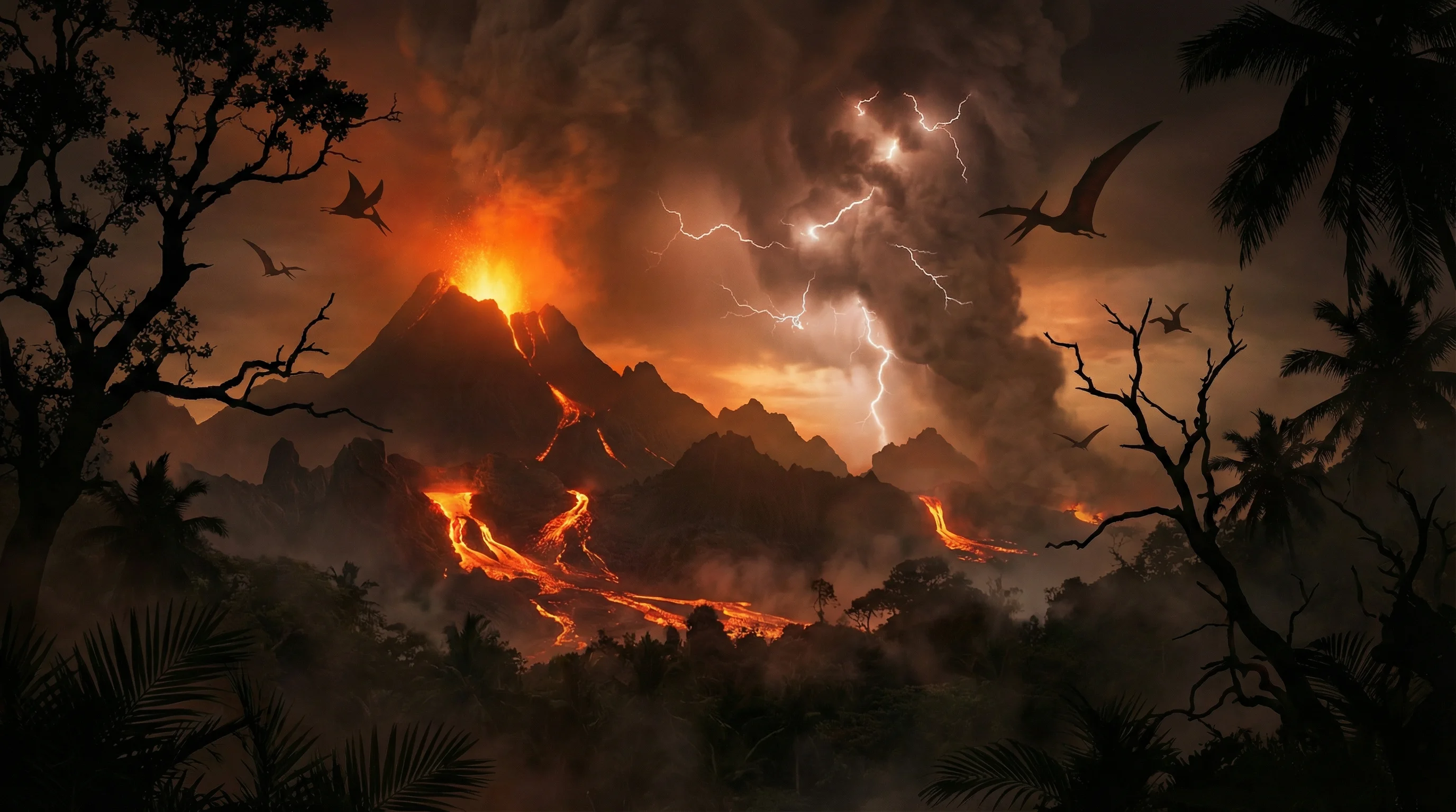 火山赌注场景，伊格尼斯火山喷发